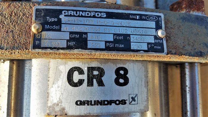 Grundfos CRN8 Vertical Multistage Centrifugal Pump CRN8-100 U-G-G-AUUE