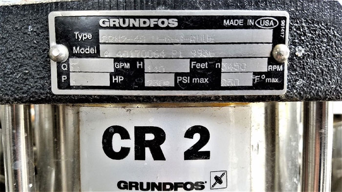 Grundfos CR2 Vertical Multistage Centrifugal Dual Pump System Stainless CRN2-40