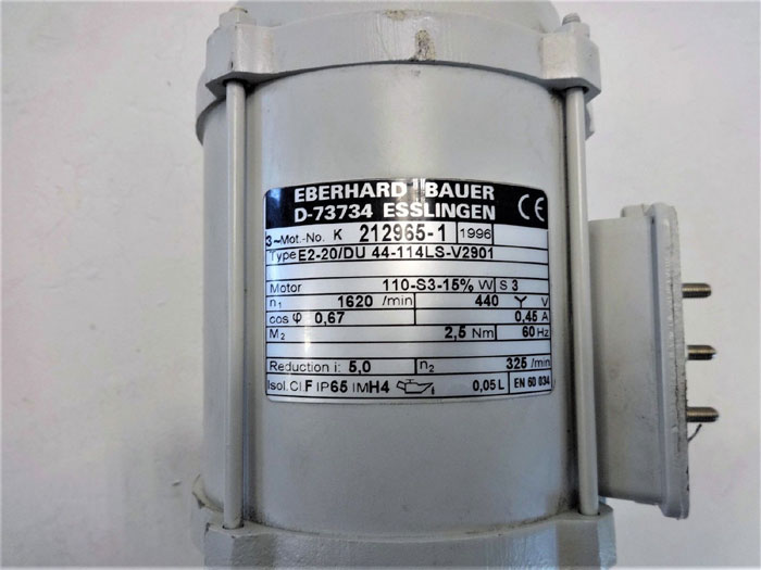 Eberhard Bauer Worm Gear Motor E2-20/DU 44-114LS-V2901