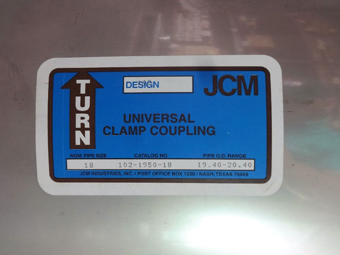 JCM 18" UNIVERSAL CLAMP COUPLING 102-1950-18