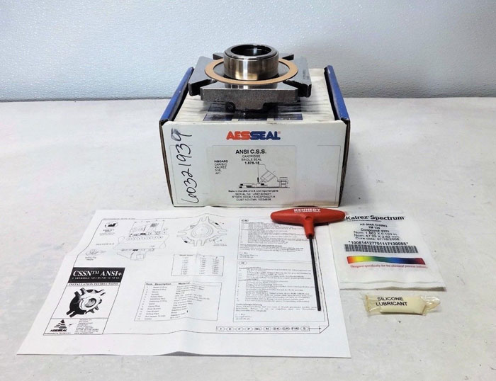 Aesseal Single Mechanical Seal Cartridge 1.875"-15, 316L, Kalrez, 1AHCS15K901-A