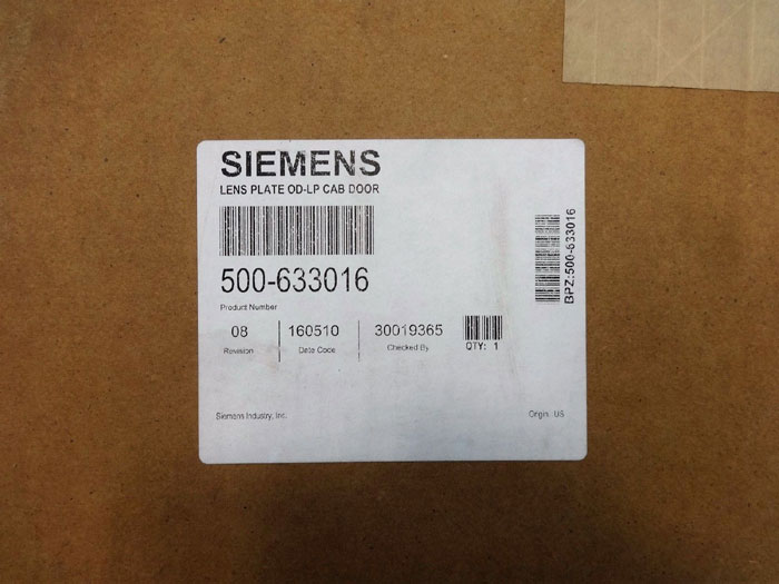 Siemens OD-BP Blank Plate Cab Door 500-633017 & Lens Plate 500-633016 *Lot of 5*