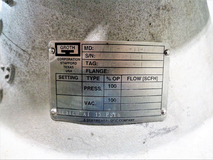 Groth 6" FF 150# Flame Arrester, Aluminum, 7618-06-11-F00