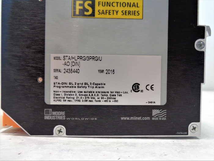 Moore Programmable Safety Trip Alarm, FS Series, STA/HLPRG/3PRG/U-AO [DIN]