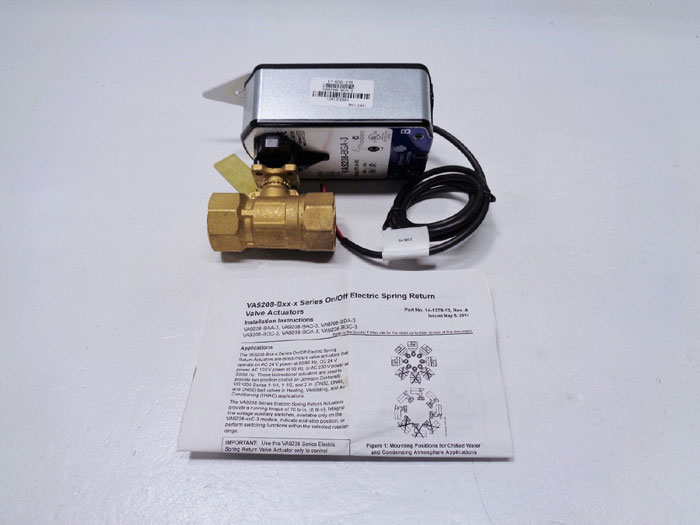 Johnson Controls 1-1/4" NPT Actuated Ball Valve VA9208-BGA-3 & VG1241DR+938BGA