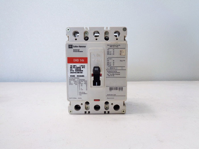 Cutler Hammer EHD 14k Industrial Circuit Breaker, 100A, 3-Pole, EHD3100