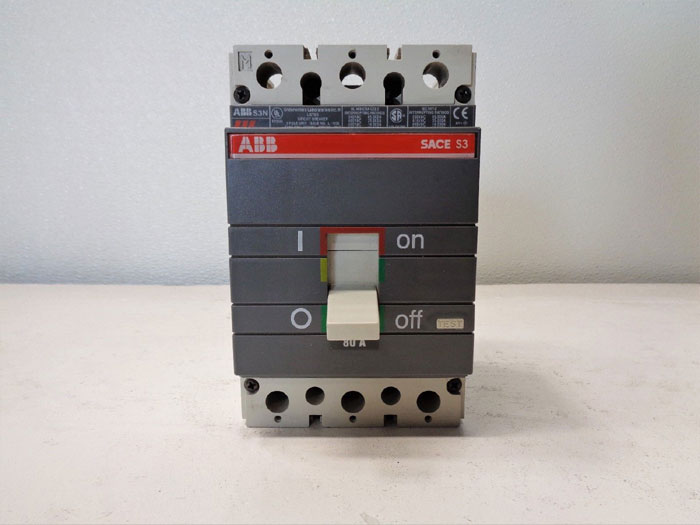 ABB SACE S3N Circuit Breaker, 80A, 600V, 3-Pole