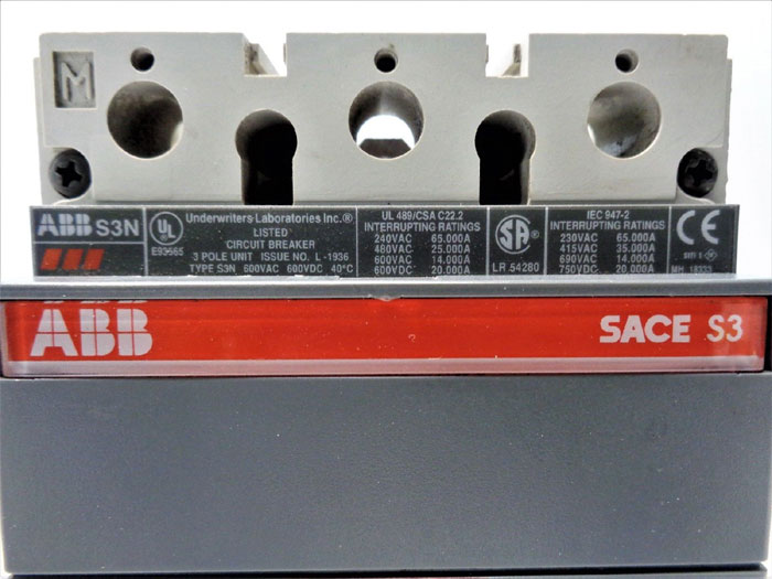 ABB SACE S3N Circuit Breaker, 80A, 600V, 3-Pole