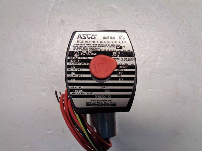 ASCO Red Hat 1/4" Solenoid Valve EF8320G172 & EF8003G1