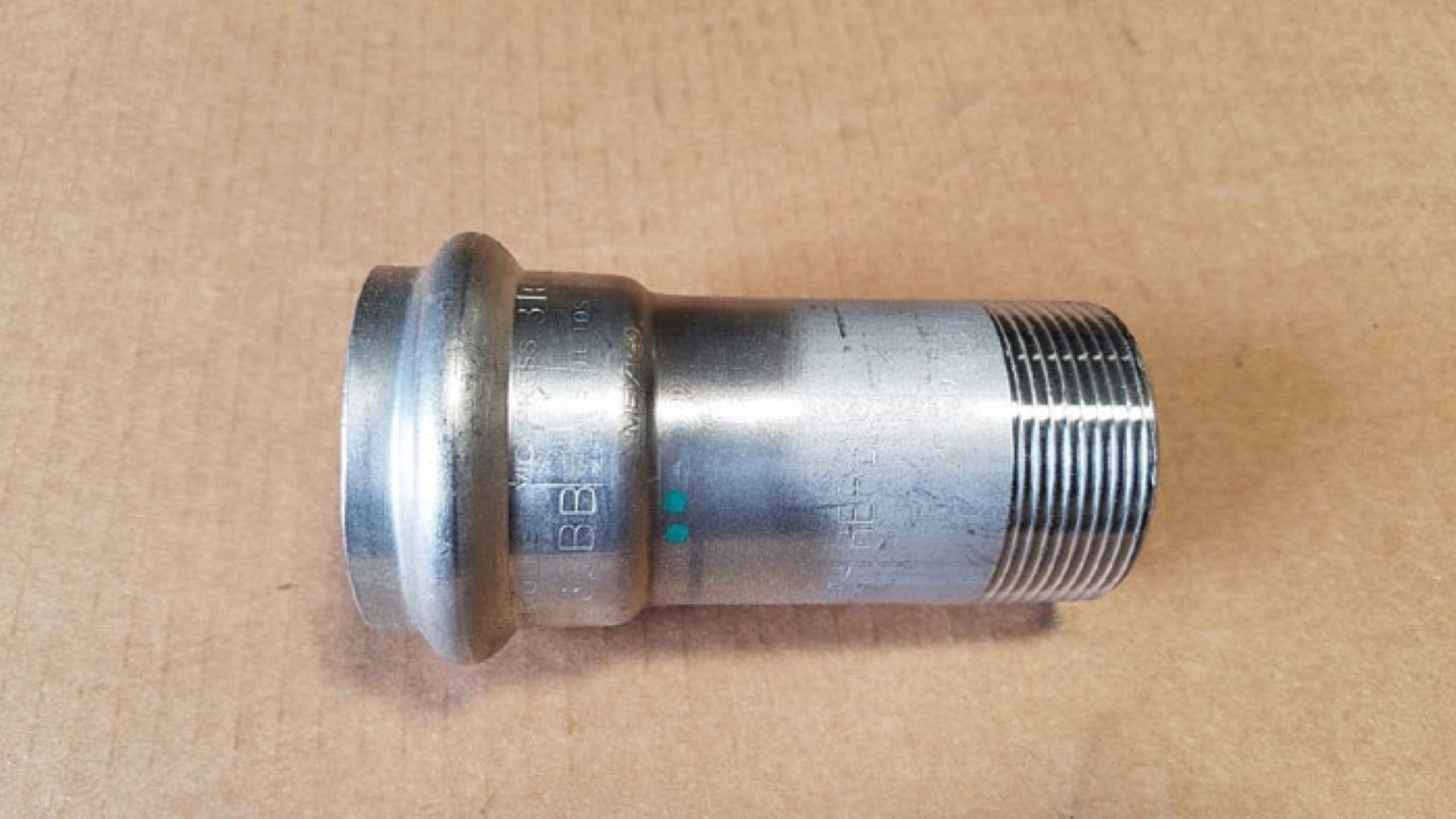 Victaulic Vic-Press 1-1/2" Male Thread Adapter 316 Stainless Steel, Sch10S #P576