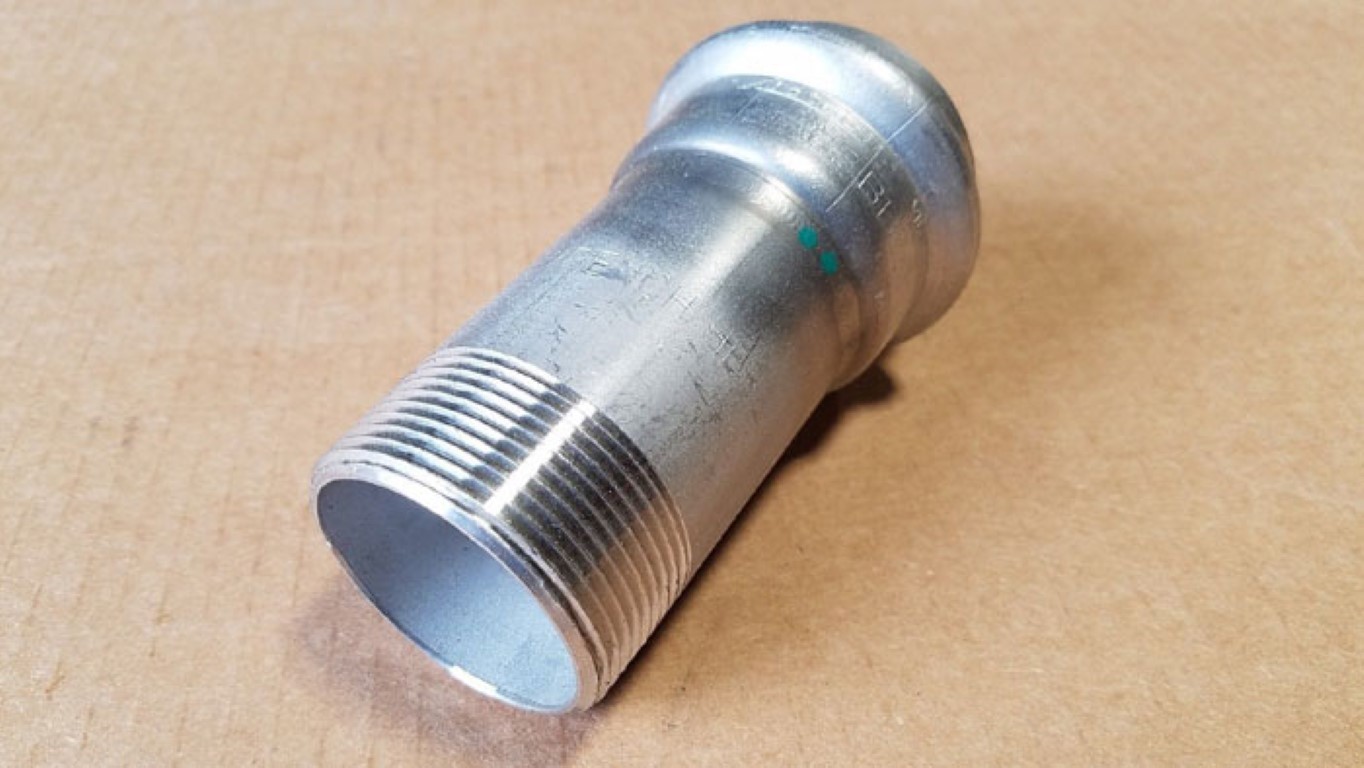 Victaulic Vic-Press 1-1/2" Male Thread Adapter 316 Stainless Steel, Sch10S #P576