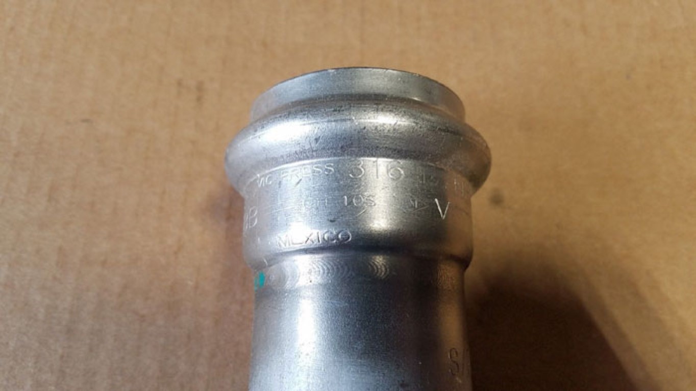 Victaulic Vic-Press 1-1/2" Male Thread Adapter 316 Stainless Steel, Sch10S #P576