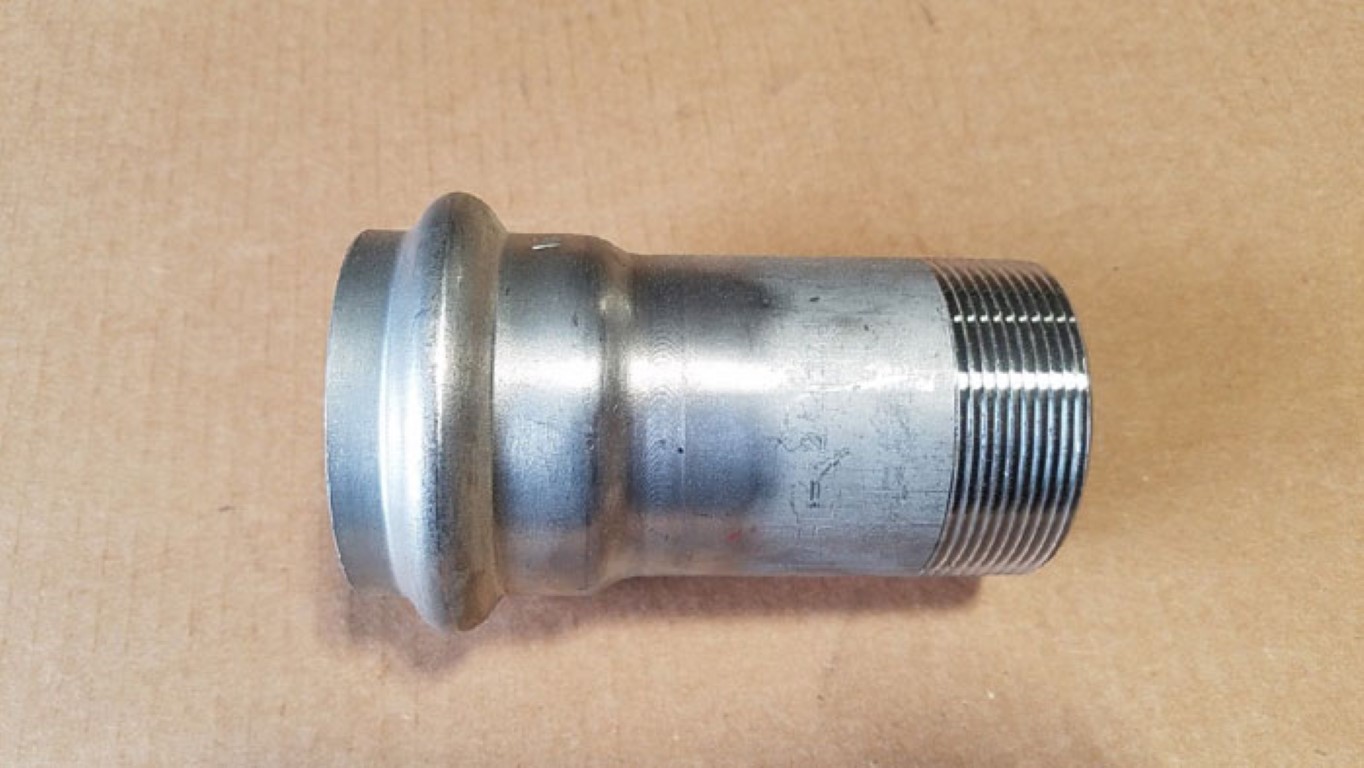 Victaulic Vic-Press 2" Male Thread Adapter 316 Stainless Steel, Sch10S #P576