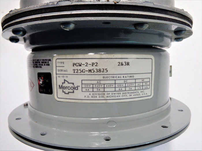Mercoid Control PGW-2-P2 Gas Pressure & Differential Pressure Switch