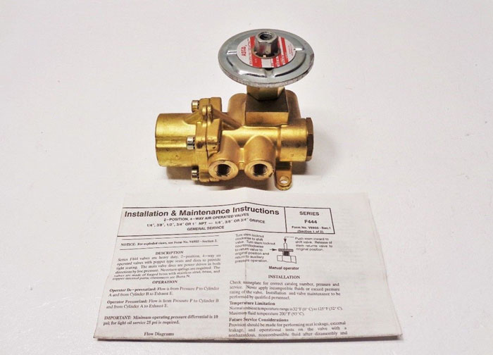 ASCO 4-Way 1/4" Brass Solenoid Valve F444B000K