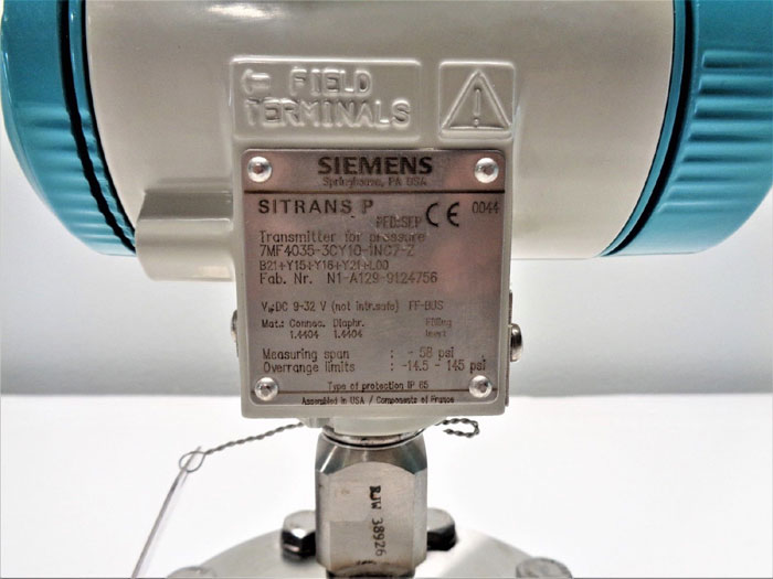 Siemens Sitrans P Pressure Transmitter 7MF4035-3CY10-1NC7-Z