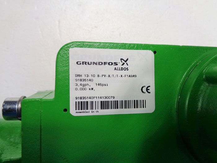 Grundfos DMH Dosing Pump DMH 13-10 B-PV-X/T/T-X-F1A9A9, Part# 91835140