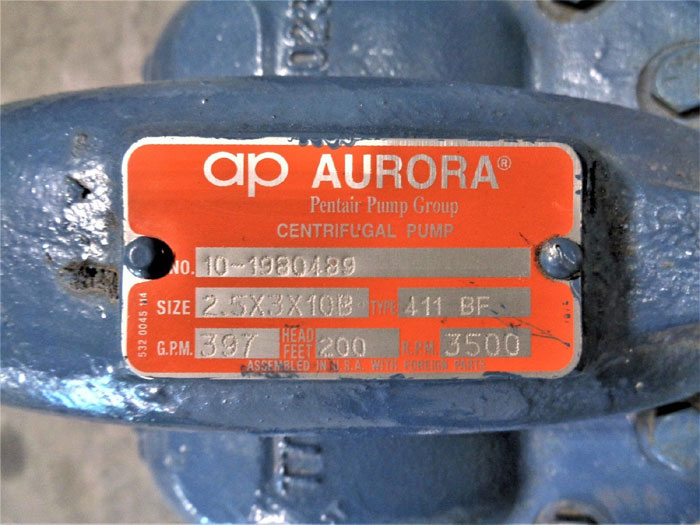 AP Aurora Type 411 BF Centrifugal Pump 2.5" x 3" x 10B with 397 GPM