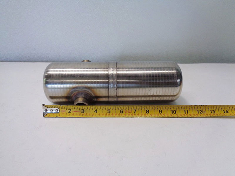 Stainless Steel Condensate Pot, 1/2" NPT, 11" Length, 4" Width, #CP3C8D