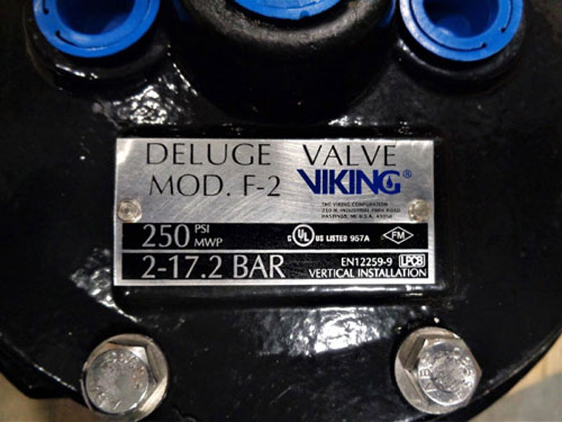 Viking Deluge 2" Straight Through Valve F-2, 12058Q/B, Halar Coated