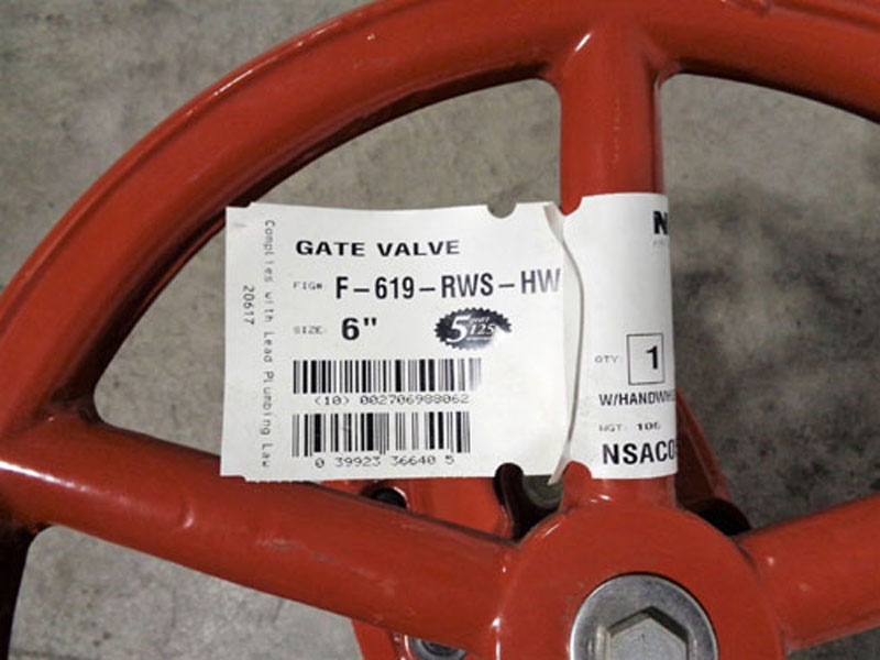 NIBCO 6" Gate Valve, Ductile Iron, Fig# F-619-RWS-HW