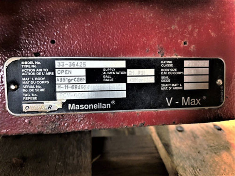 Dresser Masoneilan V Max 3 150 Ss Control Valve 33 36425 Pvc