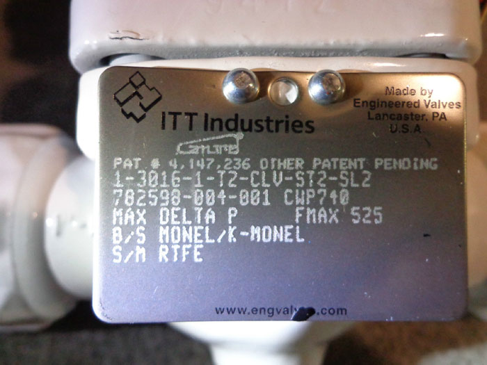 ITT INDUSTRIES 1" 600# DIAPHRAGM VALVE H25