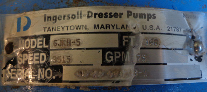 INGERSOLL DRESSER PUMP PART 6JKH-5