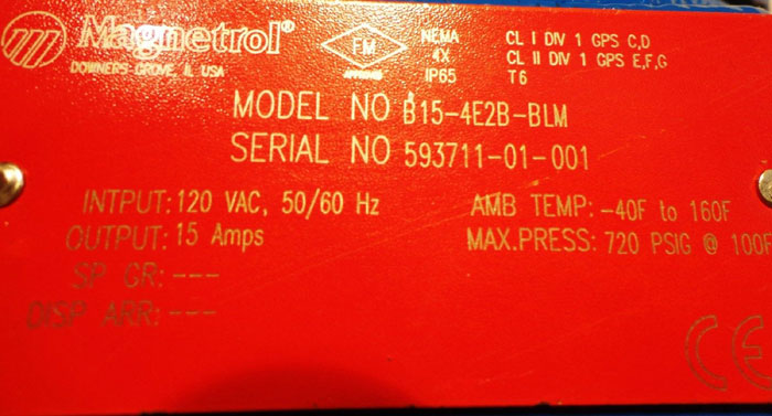 MAGNETROL LEVEL AND FLOW CONTROL B15-4E2B-BLM