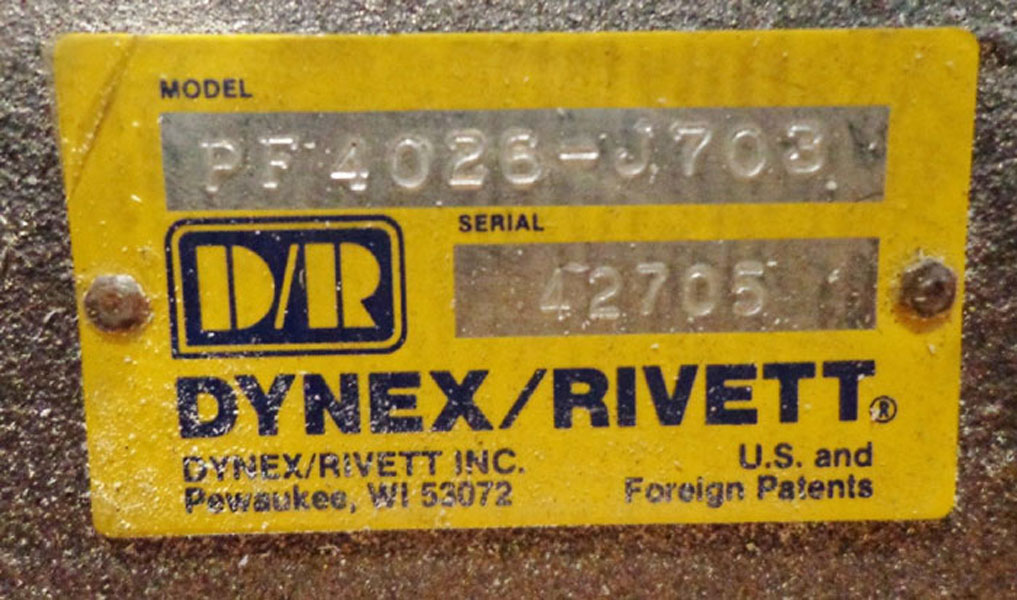 DYNEX RIVETT 1-1/2" X 3/4" HYDRAULIC PUMP PF4026-J703