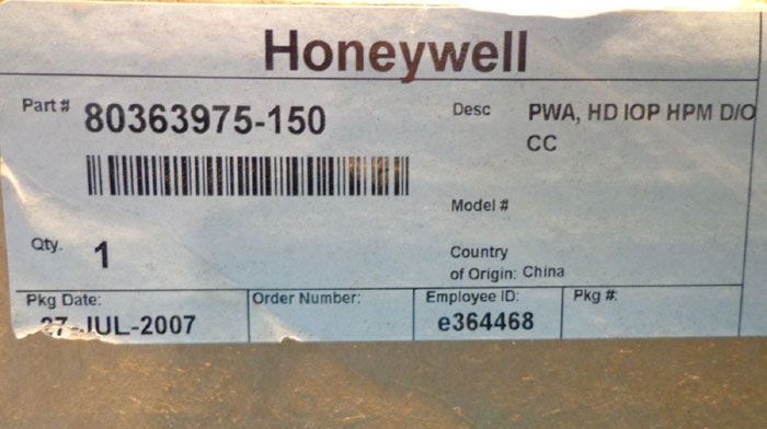 HONEYWELL DIGITAL OUTPUT 32 CHANNEL 80363975-150 PWA, HD IOP HPM D/O CC