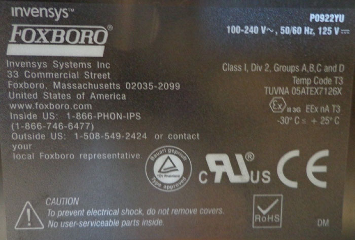 FOXBORO POWER SUPPLY FPS400-24 (PO922YU)