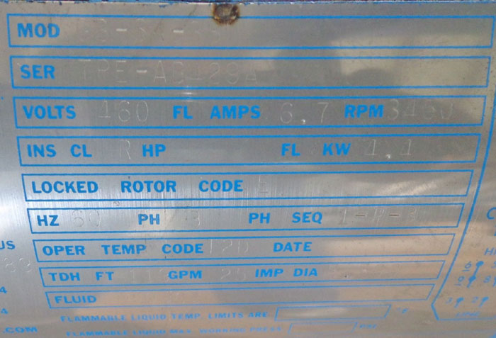 CRANE CHEMPUMP MODEL GB-3K-3S