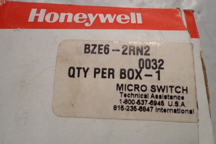 HONEYWELL MICROSWITCH SENSING & CONTROL BZE6-2RN2 - LOT OF (3)