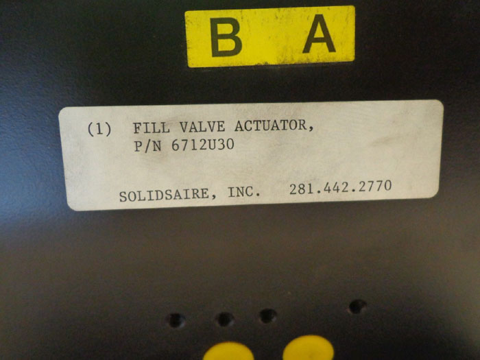 LOT OF (2) SOLIDSAIRE ISOLATION FILL VALVE ACTUATORS 6712U30