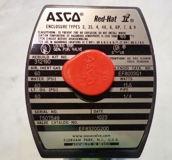 ASCO RED HAT SOLENOID VALVES EF8003G1