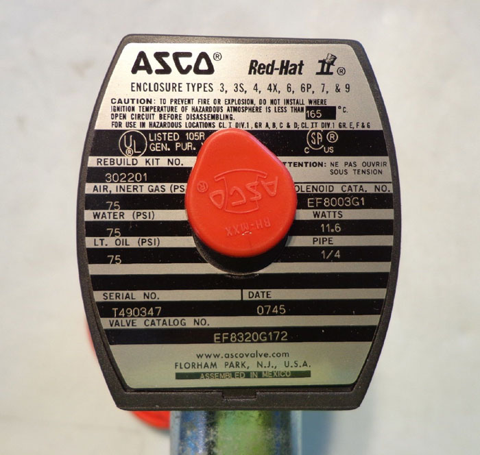 ASCO RED HAT SOLENOID VALVES EF8003G1