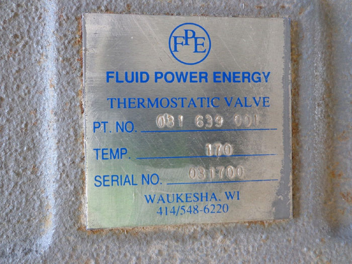 FLUID POWER ENERGY THERMOSTATIC VALVE 9" W x 4" O.D. 150# FLANGE- MODEL 4010
