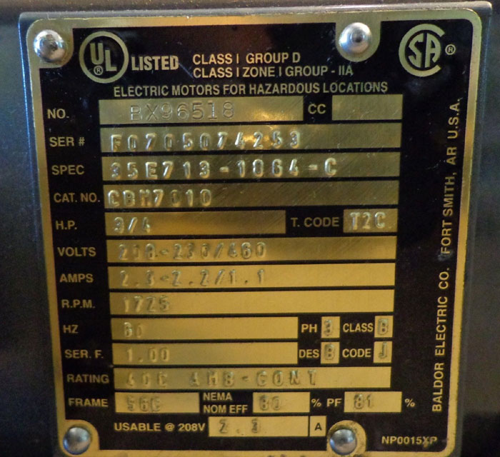 Stearns Electric Brake - Model #106533105BQB w/ Baldor Motor