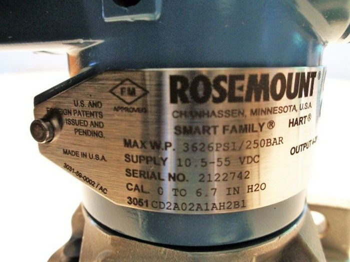 ROSEMOUNT SMART PRESSURE TRANSMITTER 3051CD2A02A1AH2B1