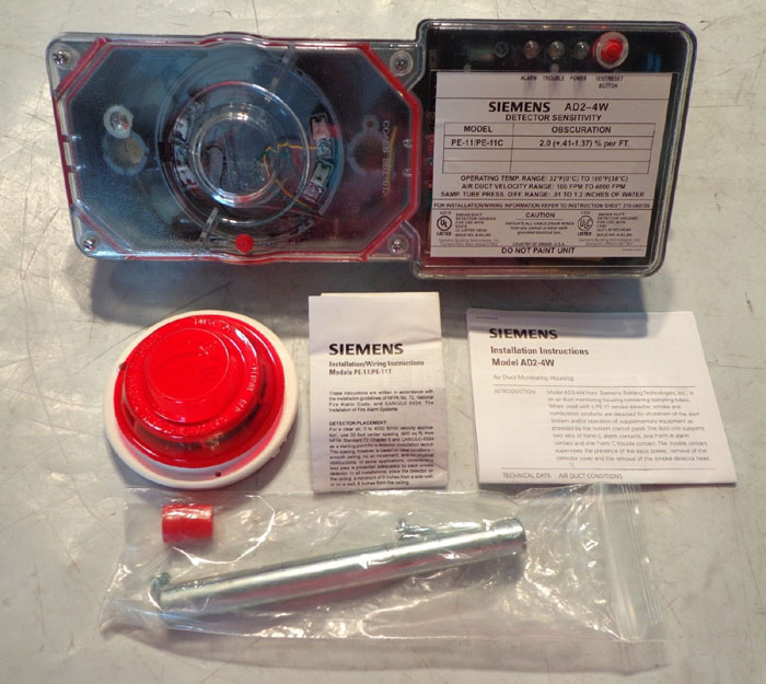 SIEMENS AD24W DUCT HOUSING & DETECTOR PE11/PE11C