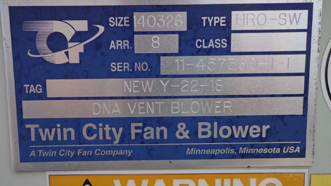 TWIN CITY FAN & BLOWER - DNA VENT BLOWER HRO-SW (PAP29)