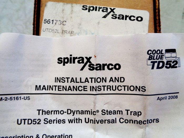 SPIRAX SARCO THERMODYNAMIC STEAM TRAP COOL BLUE UTD52L