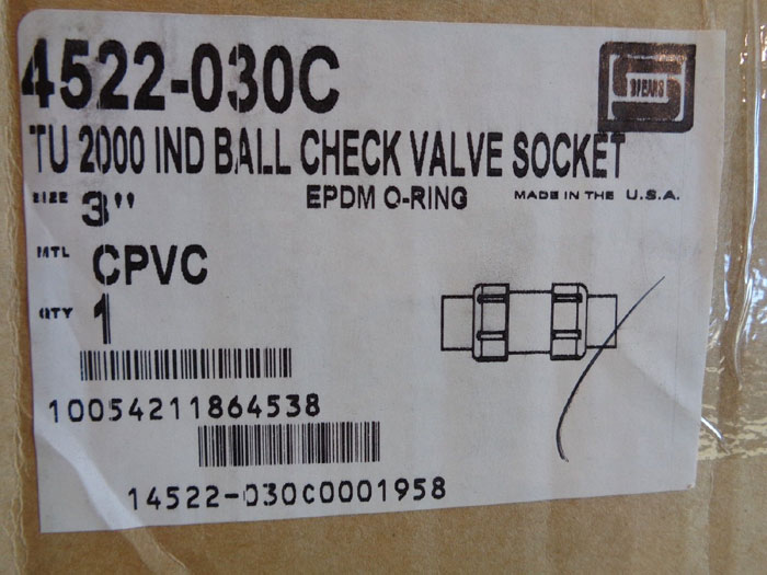 SPEARS 3" TRUE UNION BALL CHECK VALVES TU 2000 IND   4522-030C