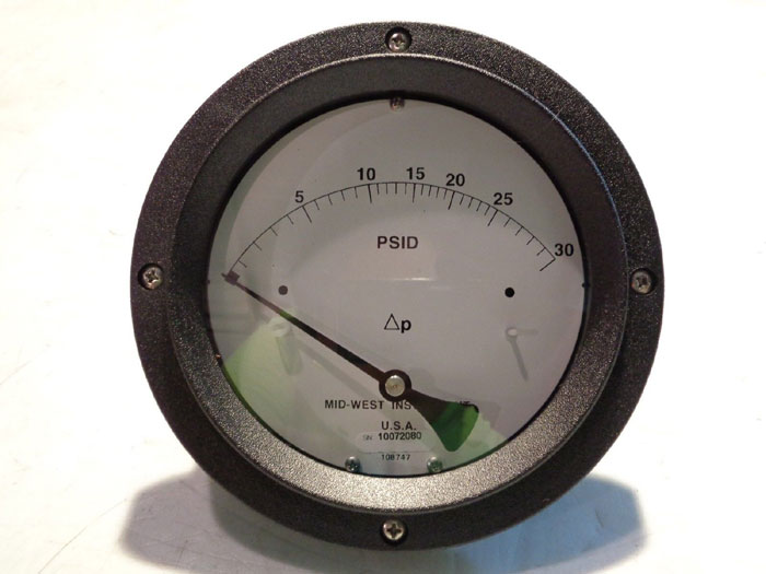 MID-WEST FILTER MINDER PRESSURE GAUGE 120SA-00-O(JA)