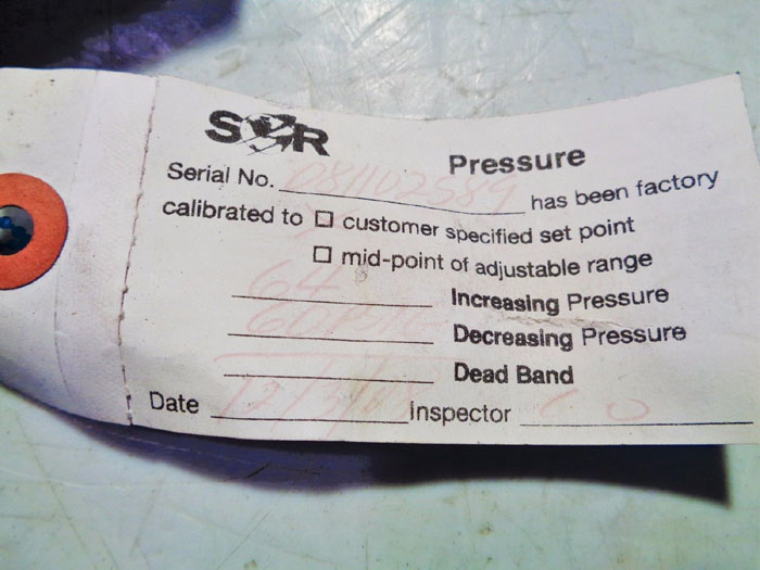 SOR PRESSURE SWITCH 6LC-KK3-N4-F1A-TT