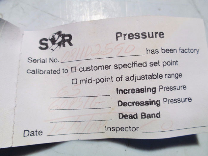 SOR PRESSURE SWITCH 6LC-KK3-N4-F1A-TT