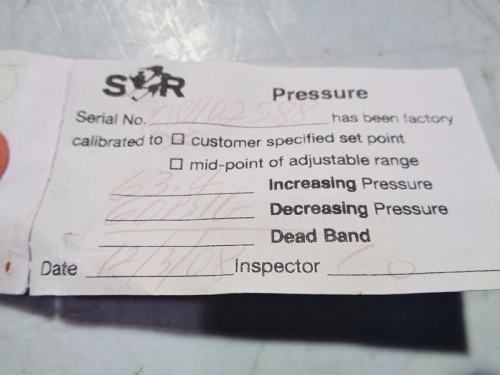 SOR PRESSURE SWITCH 6LC-KK3-N4-F1A-TT