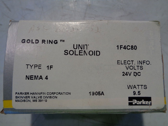 PARKER SOLENOID VALVE COIL - CAT NO: 1F4C80