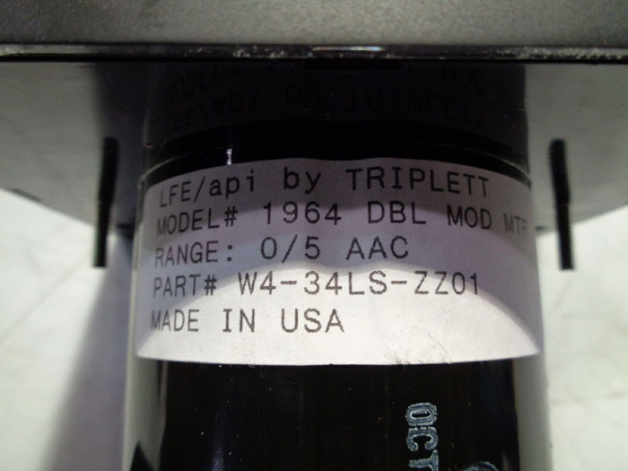 LFE API TRIPLETT METER RELAY CONTROLLER, MODEL#: 1964 W/ RELAY DOUBLE SET POINT